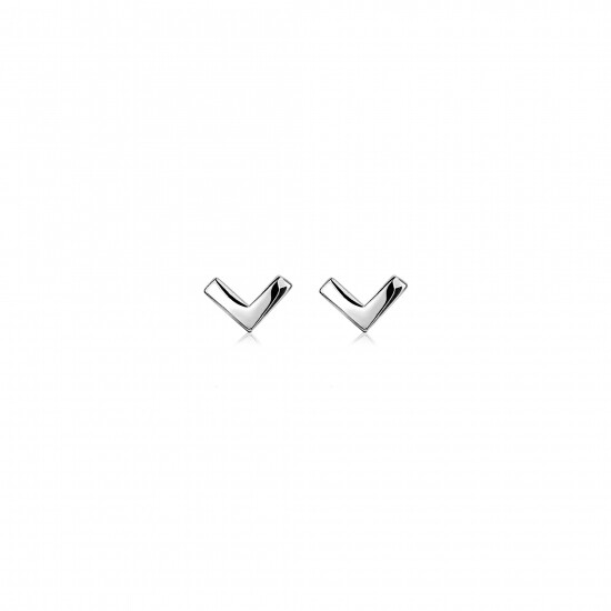 ZINZI silberne Ohrstecker glatt V-Form 7mm ZIO1380