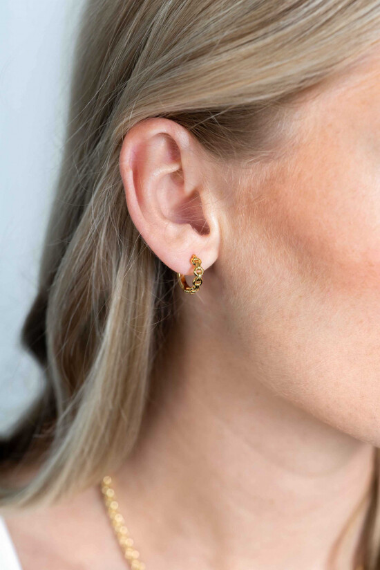 ZINZI silberne Ohrringe extra 14K gelbgold runde Glieder 15x4mm ZIO2239G