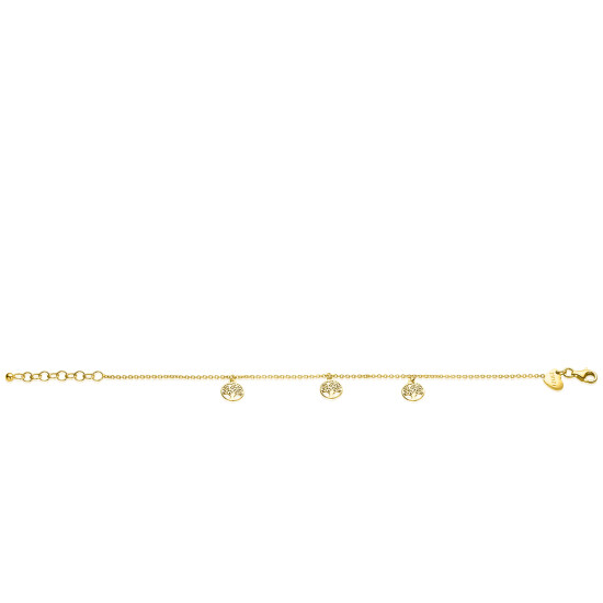 ZINZI zlv.armband gg.verg.met 3x bedel levensboom