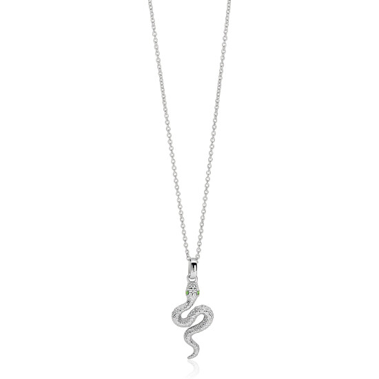 ZINZI zlv. collier met slanghanger groene ogen