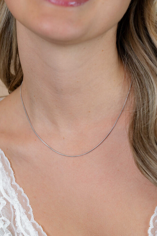 42cm Zinzi silberne Schlangenkette 1mm breit ZISL42