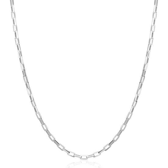 ZINZI zlv. collier massief geslepen anker 42+3cm