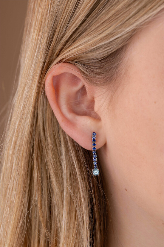 ZINZI zlv. oorstekers rijzetting blauw/lichtbl. 26.5mm