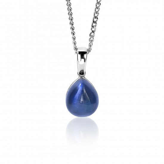 ZINZI silberner Anhänger blau Birnenform 20mm ZIH1934B