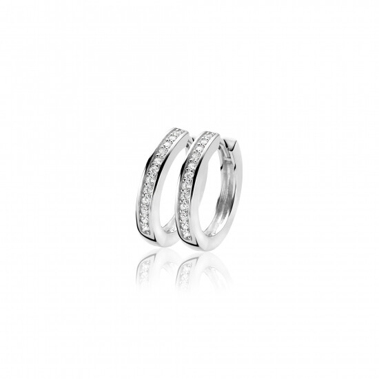 Zinzi silberne Kreolen 20 x 3mm  weiß ZIO190Z