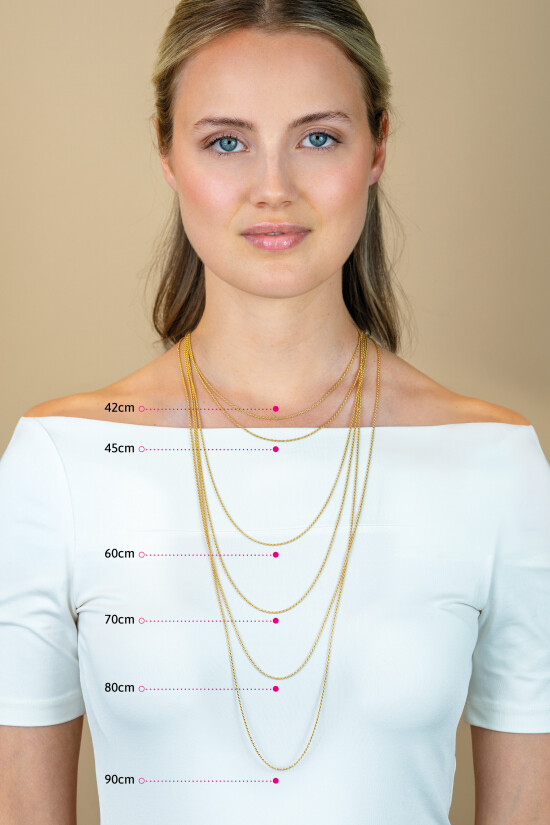 ZINZI zlv. koord collier 60cm geelverguld