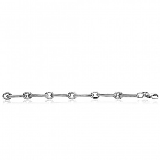 ZINZI zlv. armband grove schakels gedraaid randje