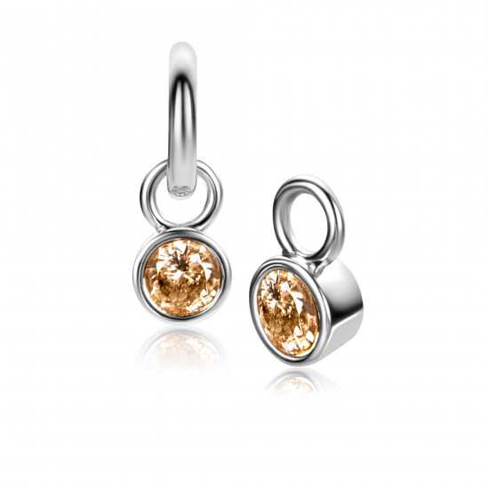ZINZI zlv.oorbedels birthstones citrien cz