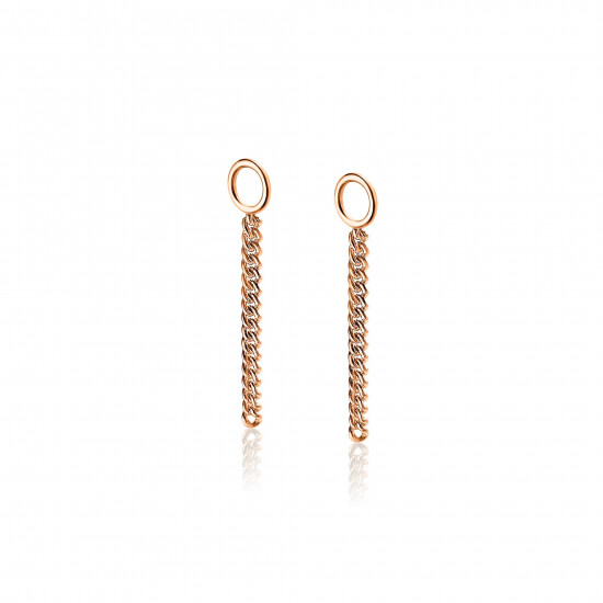 ZINZI silberne Ohrhänger rosé vergoldet Gourmet Kette 30mm ZICH1694R
