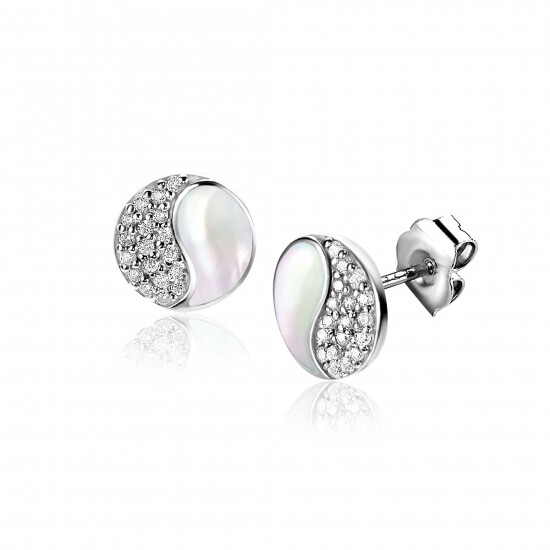 ZINZI zlv. oorstekers yin yang zirconia's parelmoer