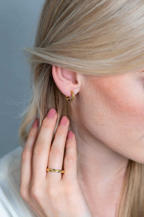 ZINZI silberne Ohrringe extra 14K gelb vergoldet Stab und Kugeln 15mm ZIO2250