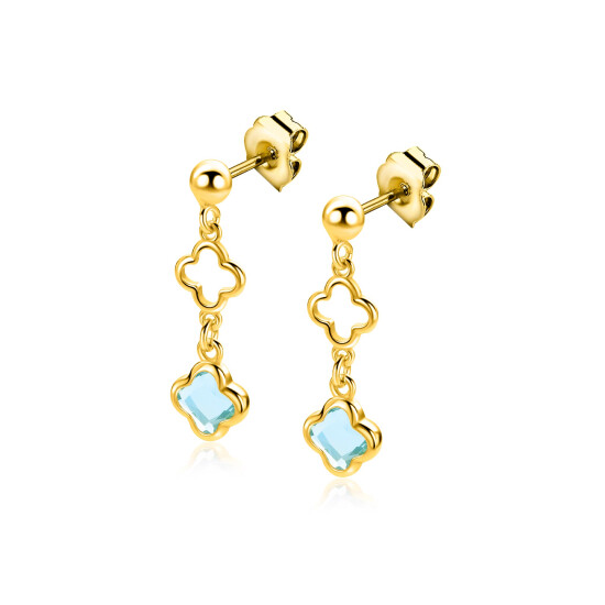 ZINZI zlv. oorstekers gg.verg. hangend klavers blauw