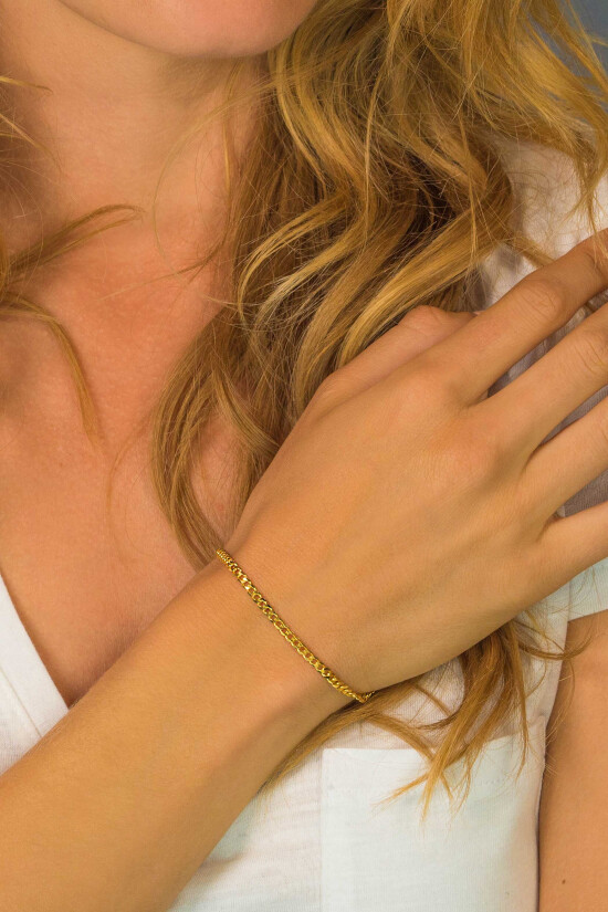 ZINZI silbernes Armband gelb vergoldet 3mm Gourmet ZIA1418G