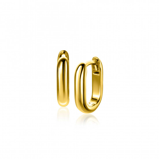 14,5mm ZINZI vergoldete Silber Creolen in ovaler Form mit runder Röhre 3mm breit ZIO2603G