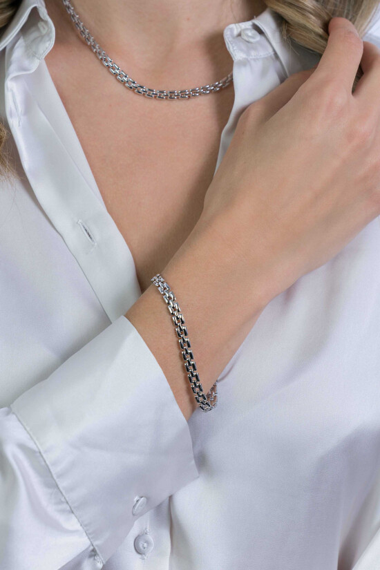 ZINZI silbernes rolexstyle Gliederarmband 5mm breit 19cm ZIA2149