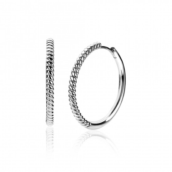 ZINZI silberne Ohrringe gedreht Motiv 25 x 2mm ZIO2129