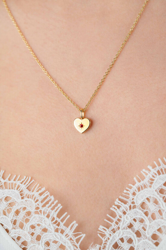 ZINZI zlv. hanger gg.verg.hart birthstones granaat