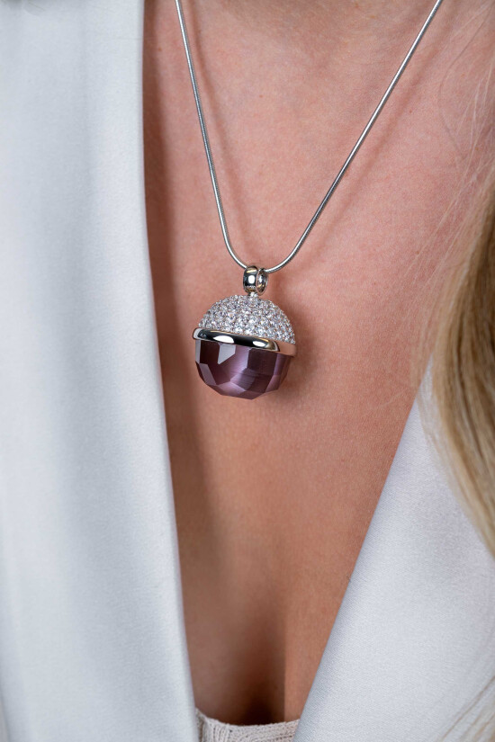 Zinzi silberner Anhänger violett ZIH623P