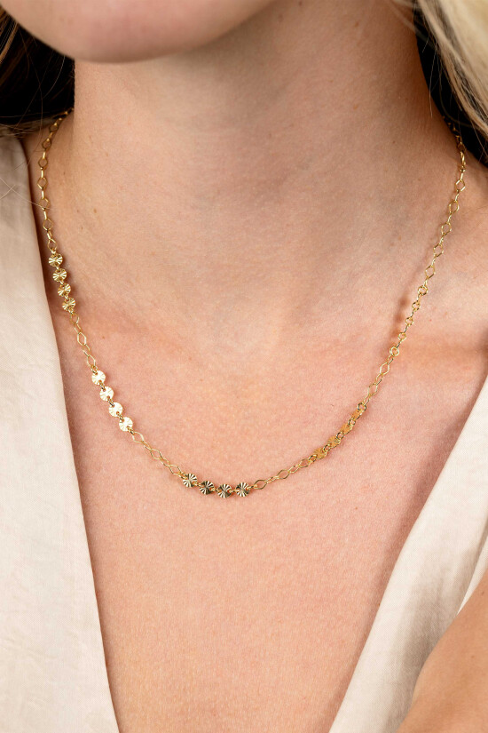ZINZI zlv. collier gg.verg.4x 4 gediam.plaatjes 40+5cm