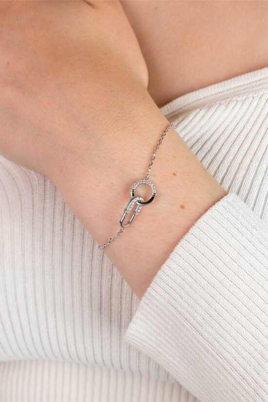 ZINZI zlv. armband verbonden rond zirc.en ovaal