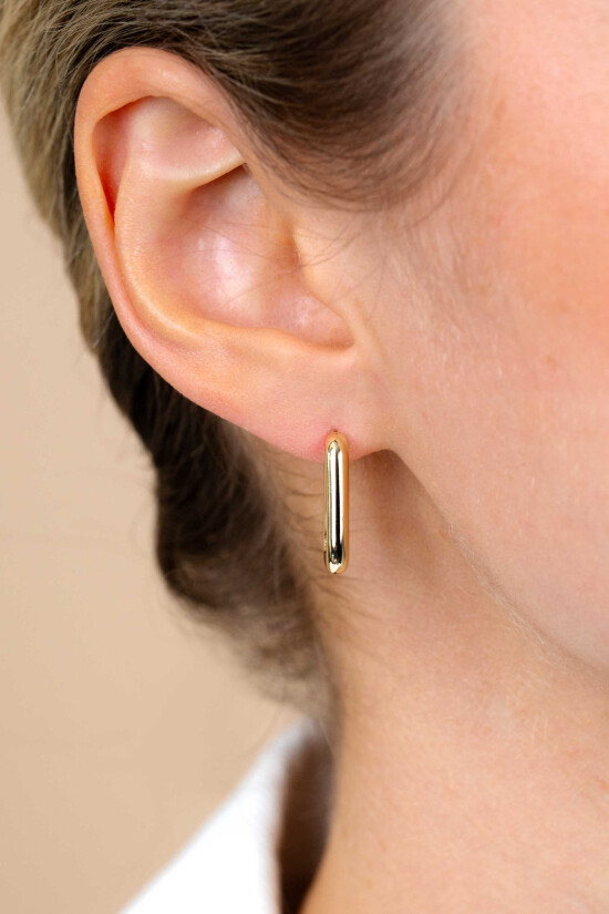ZINZI silbernes Luxus Ohrringe 14K gelb vergoldet 18x3mm ovale Form ZIO2222G