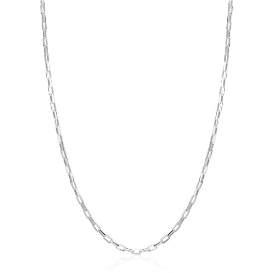 ZINZI zlv. collier massief geslepen anker 42+3cm