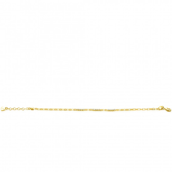 ZINZI vergoldetes Silberarmband mit venezianischen Gliedern und weißen Zirkoniasteinen 17-20cm ZIA-BF102