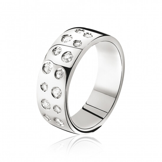 ZINZI silberner Ring weiß ZIR574
