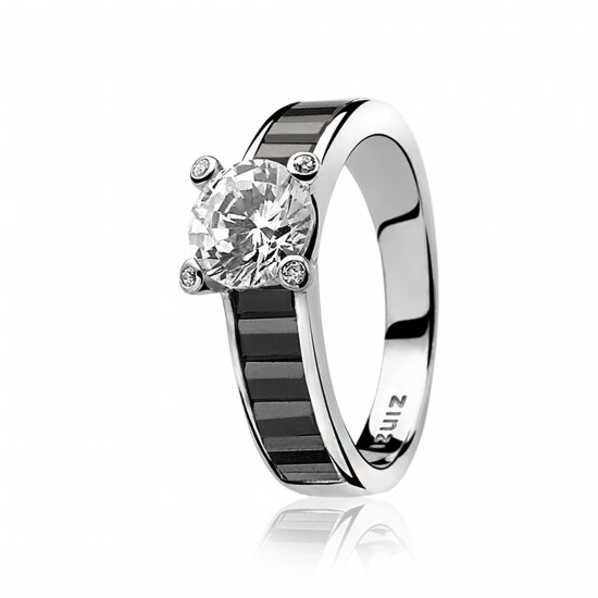 ZINZI silberner Ring schwarz ZIR775Z