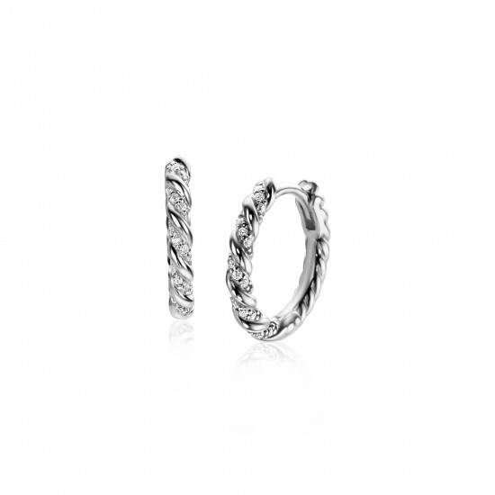 ZINZI zlv. klapcreolen gedraaid met zirc.16x2.5mm