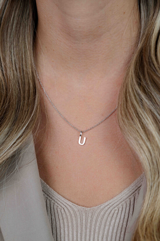 ZINZI silberner Buchstaben Anhänger U ZIH2140U