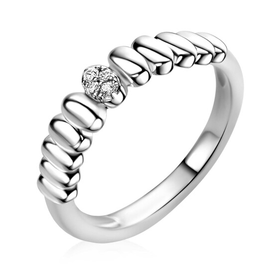 ZINZI zlv. ring ovaaltjes midden bezet met zirc.mt.62