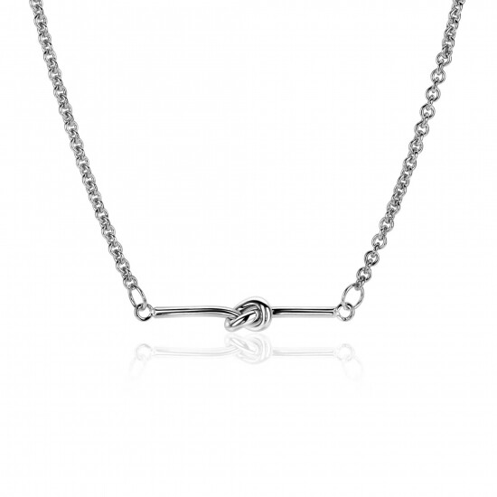 ZINZI Silber Jasseron-Kette mit Stäbchen und Knoten 43-45cm ZIC-BF99