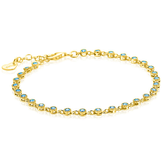 ZINZI zlv. armband gg.verg. fantasie blauwe zirc.