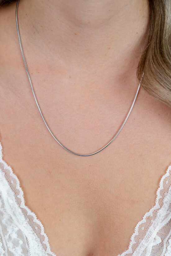50cm Zinzi silberne Schlangenkette 1,5mm breit ZISL15
