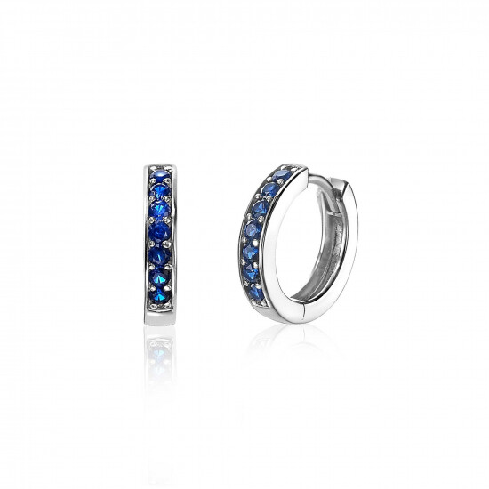 Zinzi silberne Ohrringe 15 x 3mm dunkelblau ZIO191DB