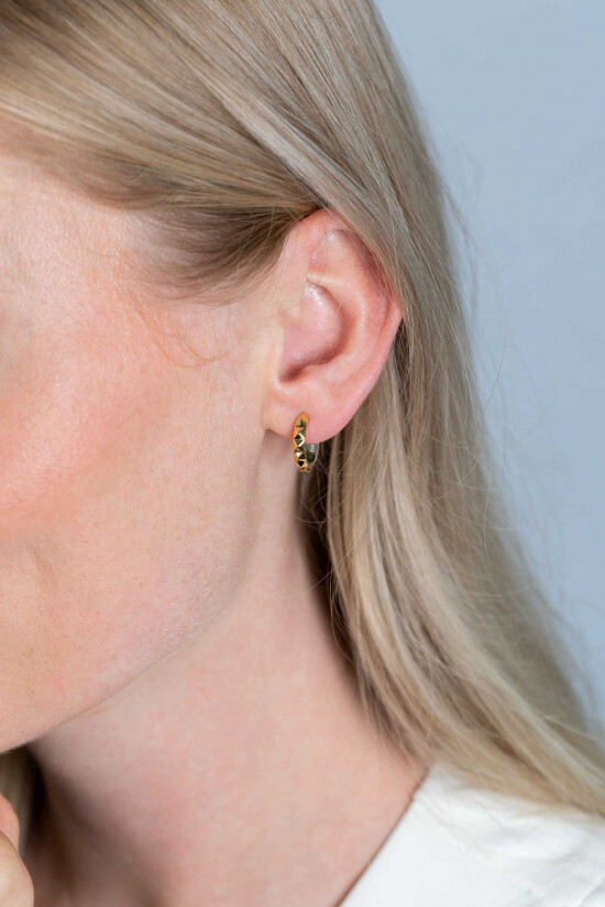 ZINZI silberne Nieten Ohrringe 14K gelb vergoldet zweifarbig 15mm ZIO2167CRG