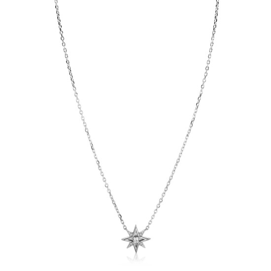 ZINZI zlv. collier met fantasie ster met zironia's