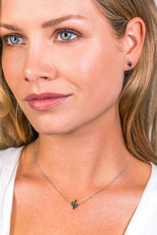 ZINZI silberne Fantasie Kette Kaktus 40-45cm ZIC1680