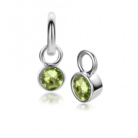ZINZI zlv.oorbedels birthstones peridoot cz