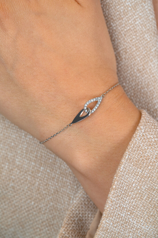 ZINZI zlv.armband verbonden druppelvormen 1x zirc