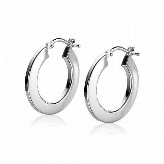 ZINZI zlv. oorringen platte buis 4mm, 22x2mm
