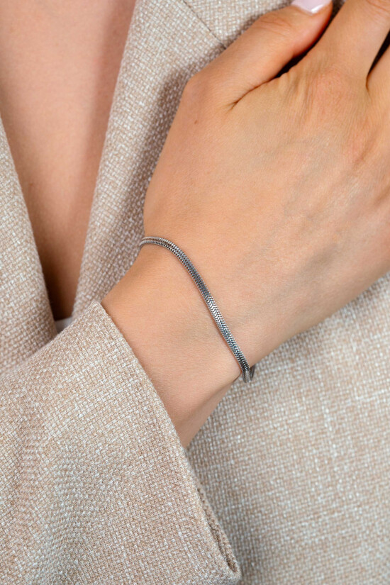 ZINZI zlv. armband platte slang