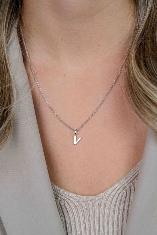 ZINZI silberner Buchstaben Anhänger V ZIH2140V