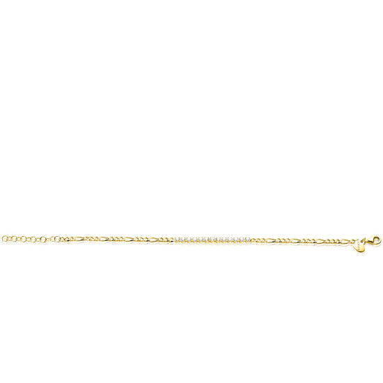 ZINZI zlv. armb.gg.verg. fig.met tussenstuk zirconia's