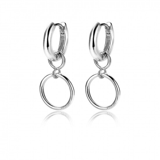 ZINZI silberne Ohrhänger offen rund 11mm ZICH1748