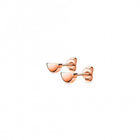 ZINZI silberne Ohrstecker rosévergoldet glatt Halbmond 6mm ZIO1379R