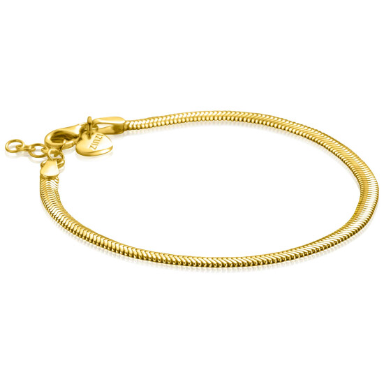 ZINZI zlv. armband platte slang  3.3mm breed