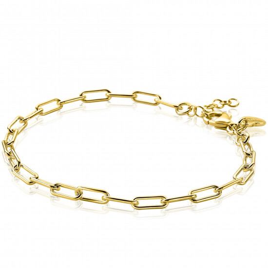 ZINZI silbernes paperclip Glieder Armband 14K gelb vergoldet 3,5mm breit ZIA2202G