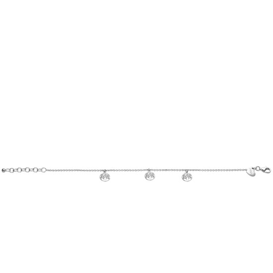 ZINZI zlv. armband met 3x bedel levensboom
